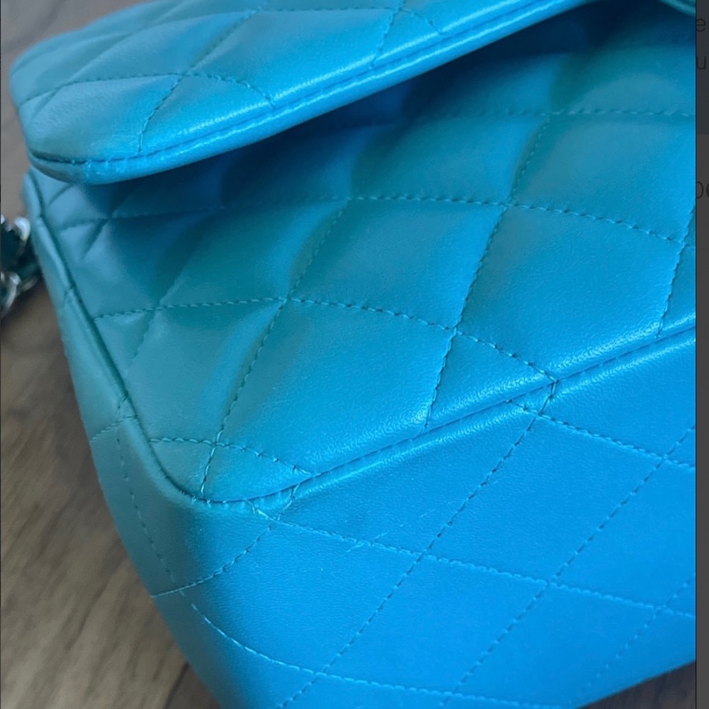 Chanel Jumbo Double Flap Bag Turquoise Blue Lambskin - Picture 13 of 15